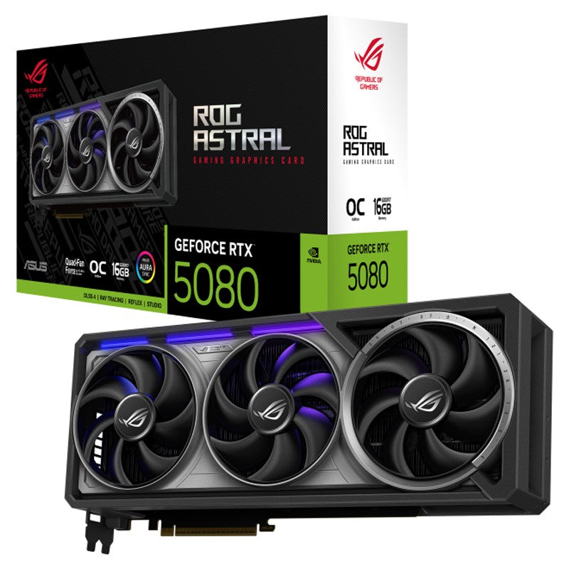 Asus ROG Astral GeForce RTX 5080 16GB GDDR7 OC Edition Gaming Graphics Card Asus ROG Astral GeForce RTX 5080 16GB GDDR7 OC Edition Gaming Graphics Card